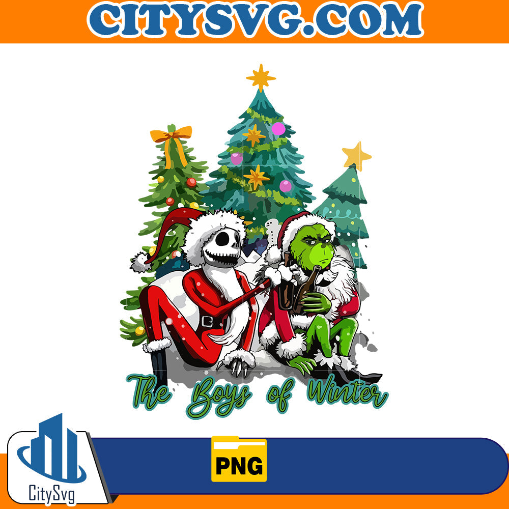The boys of Winter Png, Jack & Grinch Santa Png CitySvg