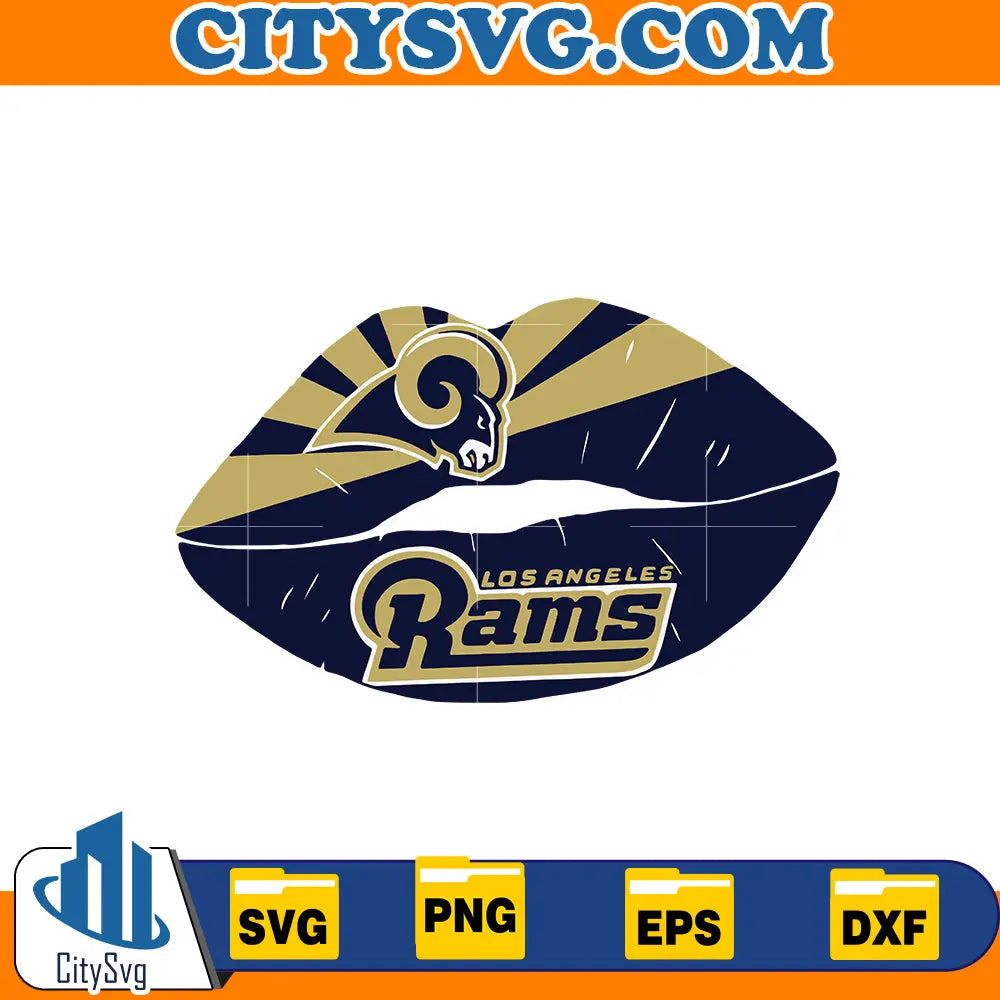 Lips Los Angeles Rams Svg CitySvg
