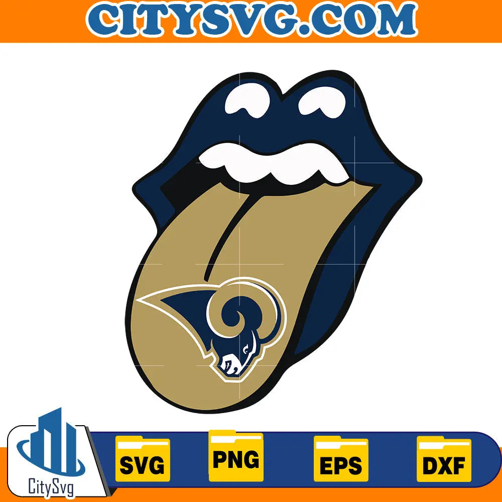 Toungue Los Angeles Rams Svg CitySvg