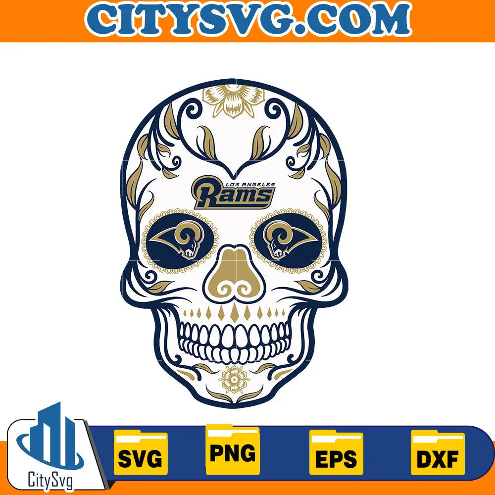 Skull Los Angeles Rams Svg CitySvg