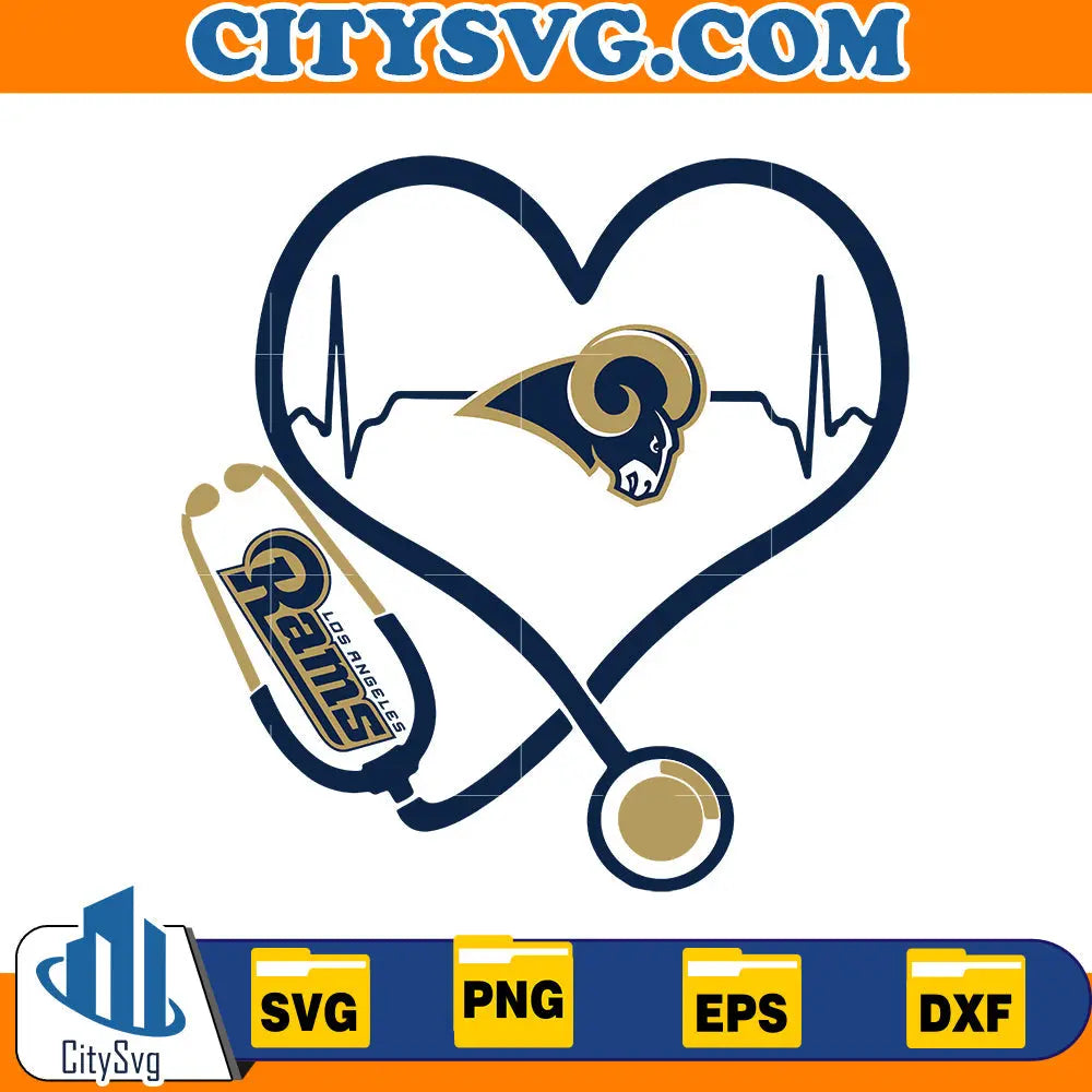 Heart Los Angeles Rams Svg CitySvg