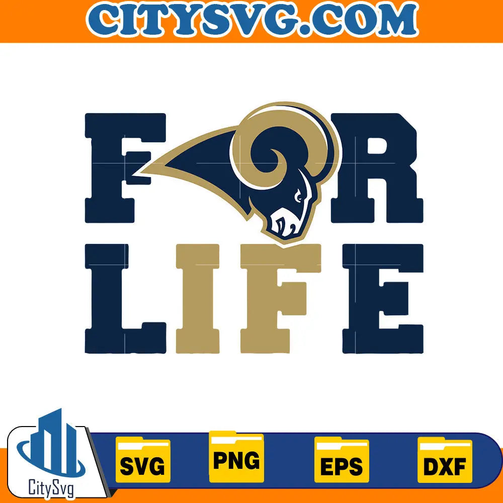 For Life Los Angeles Rams Svg CitySvg