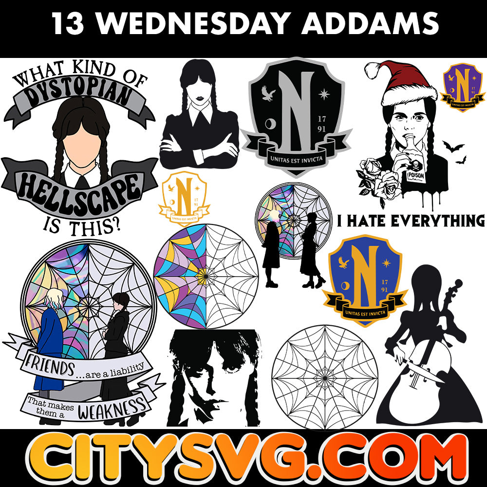 13-wednesday-addams-png-bundle
