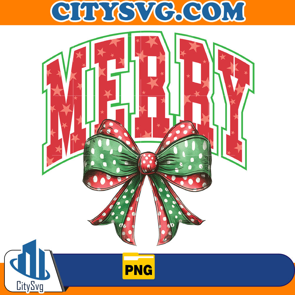 Merry Christmas coquette bow Png CitySvg