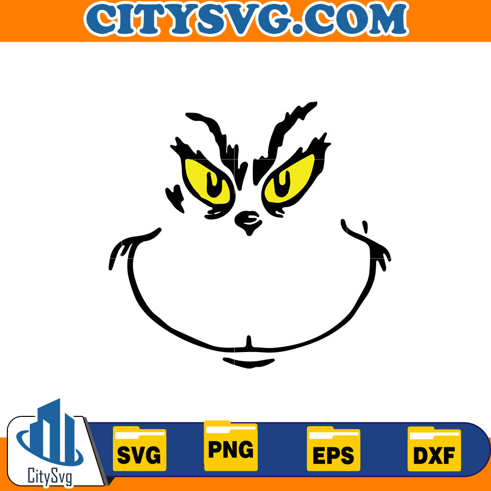 Face Grinch Svg CitySvg