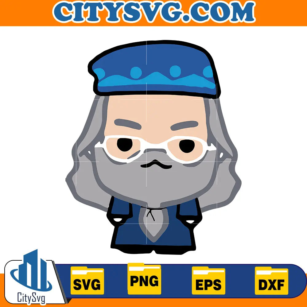 Chibi cute Albus Dumbledore svg