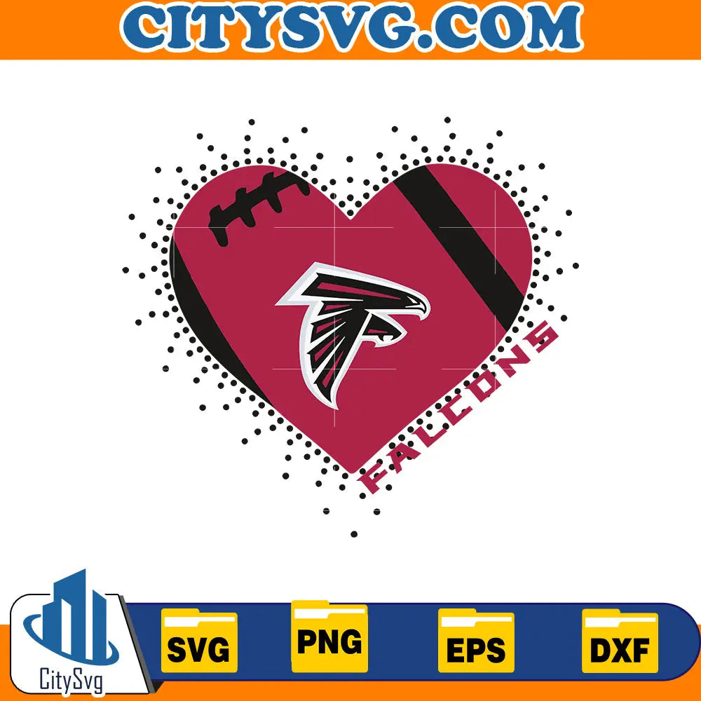 Heart Atlanta Falcons Svg CitySvg