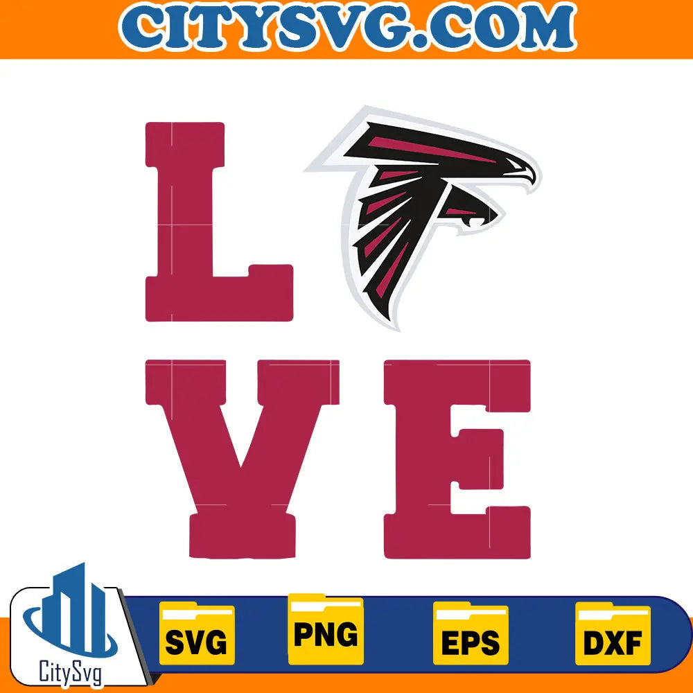 Love Atlanta Falcons Svg CitySvg
