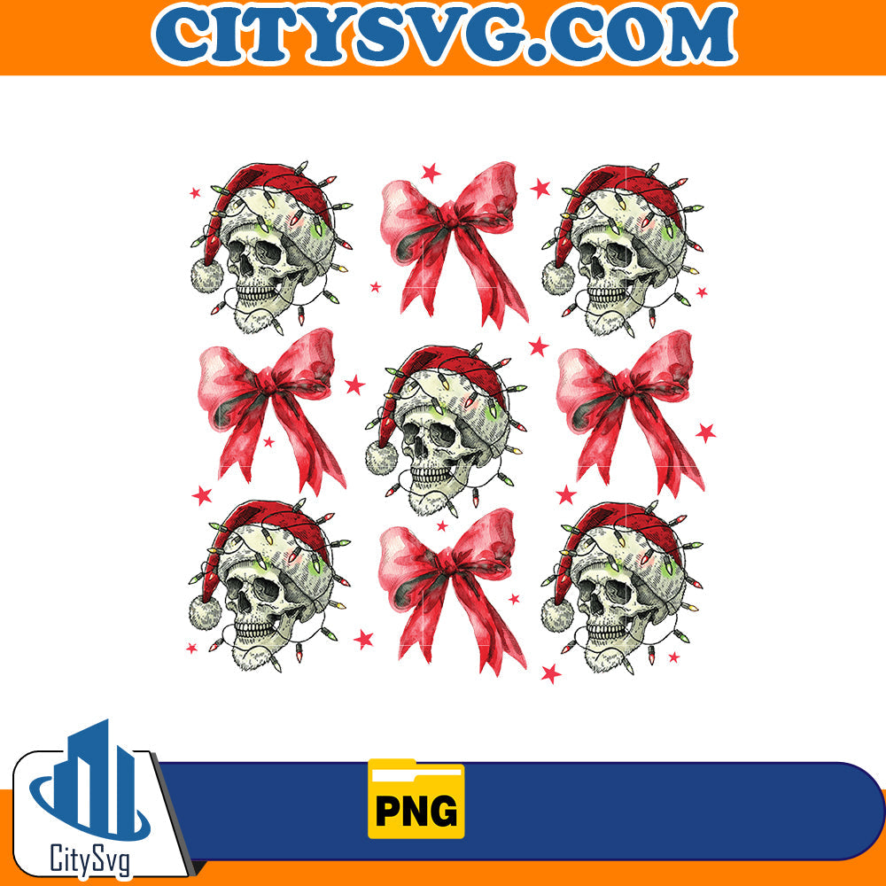 Santa Skeletons Bows Png CitySvg