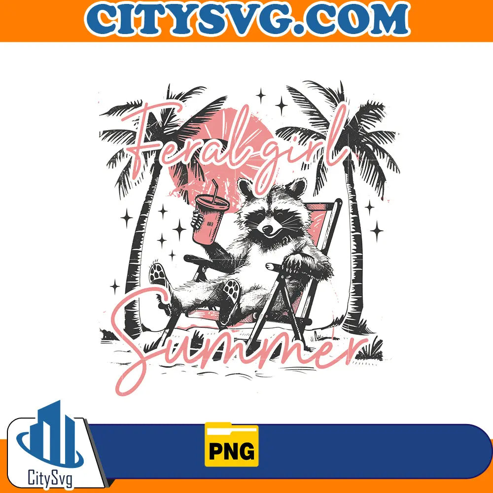 Feral girl summer png, Instant Download CitySvg