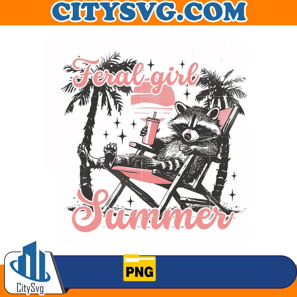 Feral girl summer png, Instant Download CitySvg