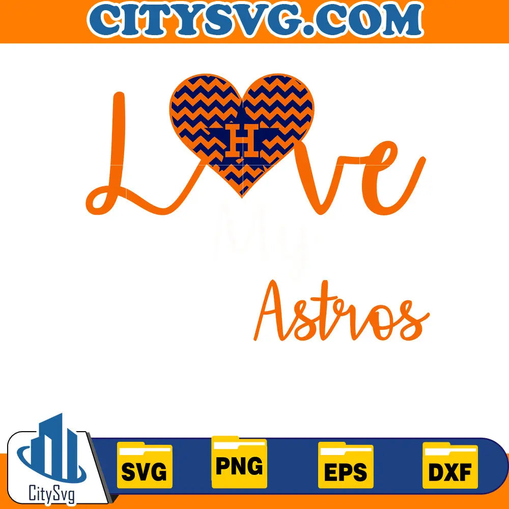 Love astros svg, Baseball Svg CitySvg