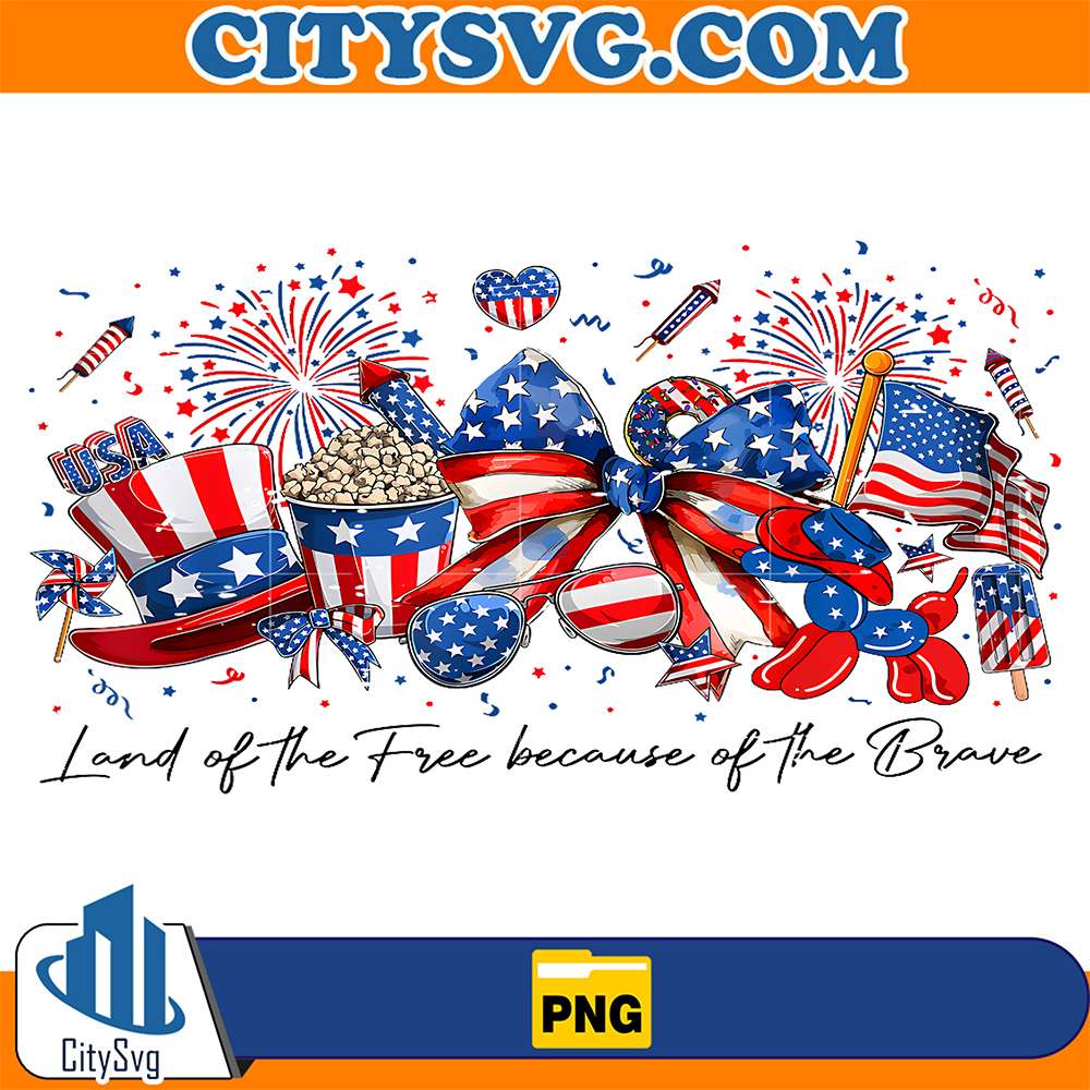 4th-Of-July-US-Flag-Land-Of-The-Free-Because-Of-The-Brave-Png