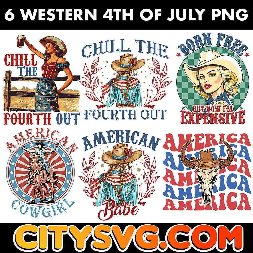 Western 4th Of july Png, Digital Download CitySvg