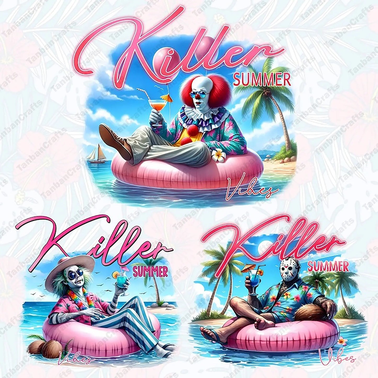 5+ Horror Killer Character's Summer Png Bundle, Digital Download CITYSVG