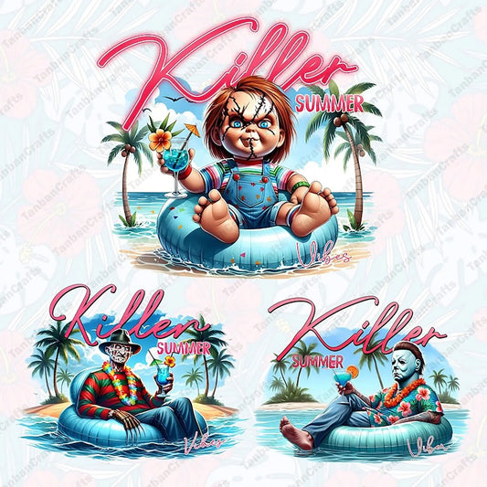 5+ Horror Killer Character's Summer Png Bundle, Digital Download CITYSVG