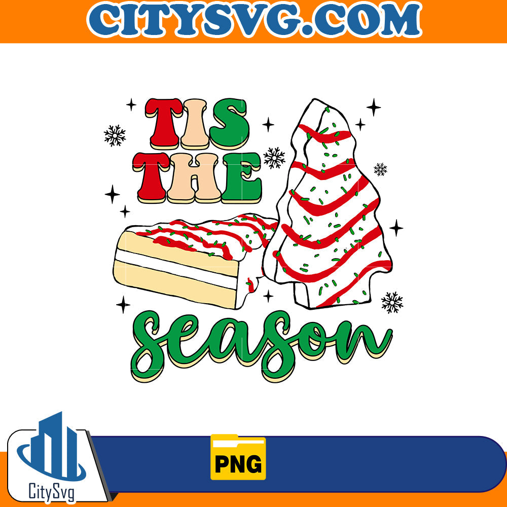 Tis the season Christmas Tree Cake Png CitySvg