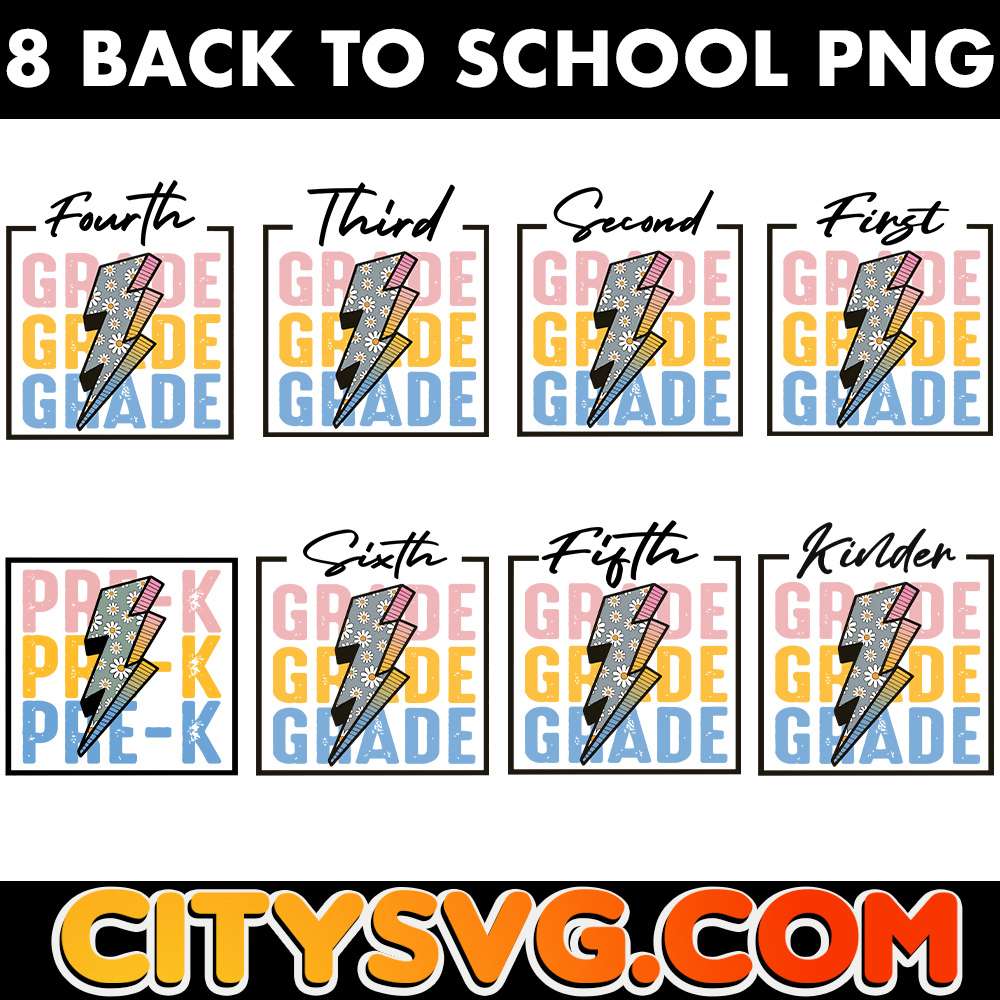 8 File Back To School Bundle Png CitySvg