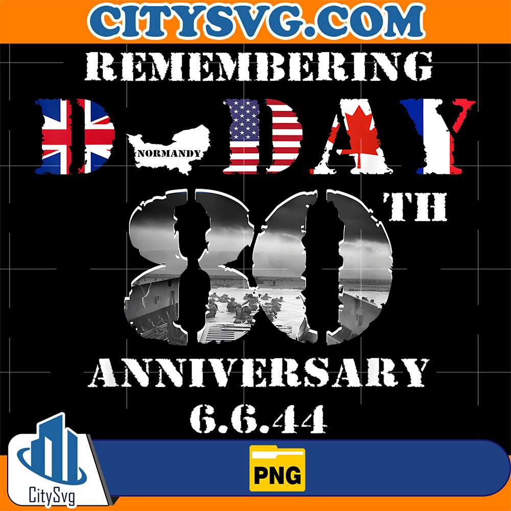 80th-Anniversary-Of-D-Day-1944-June-6-WWII-Memorial-Veteran-Png