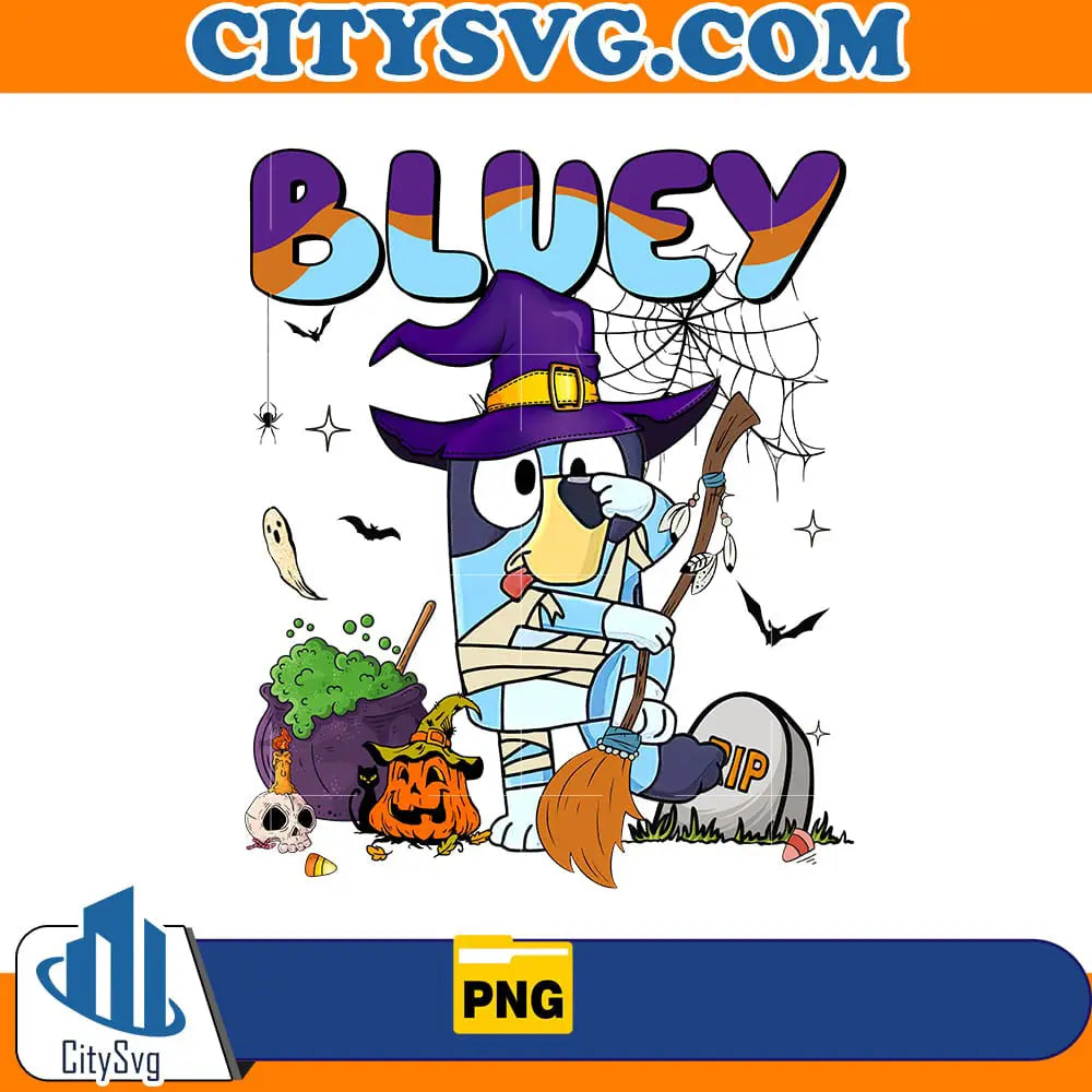 Witch Bluey Halloween Png CitySvg