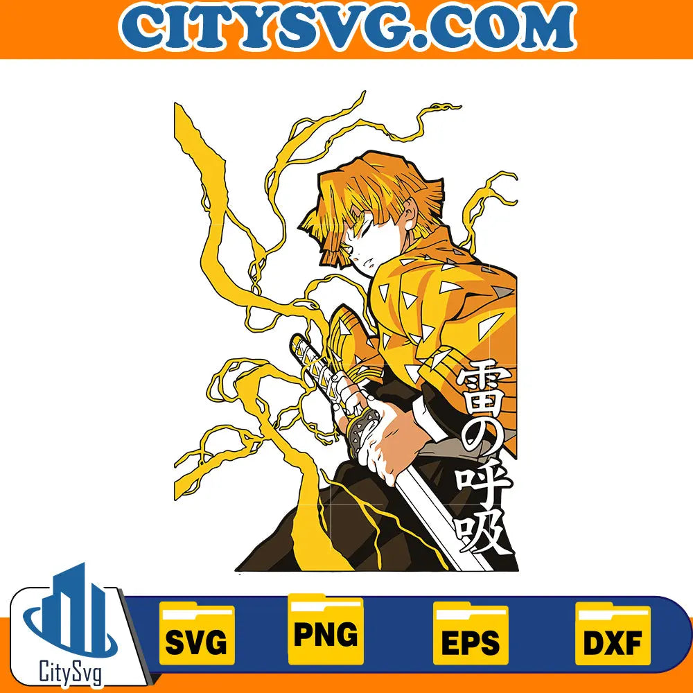 Agatsuma Zenitsu Demon Slay Svg CitySvg