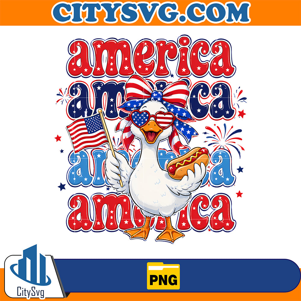 America-America-America-Goose-Patriotic-Fourth-Of-July-Png