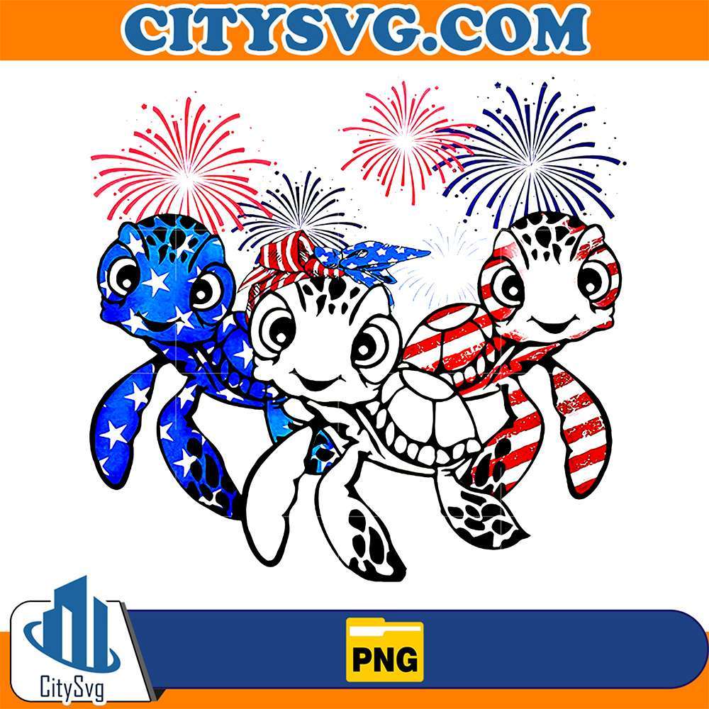 America-Flag-Turtles-4th-Of-July-Png