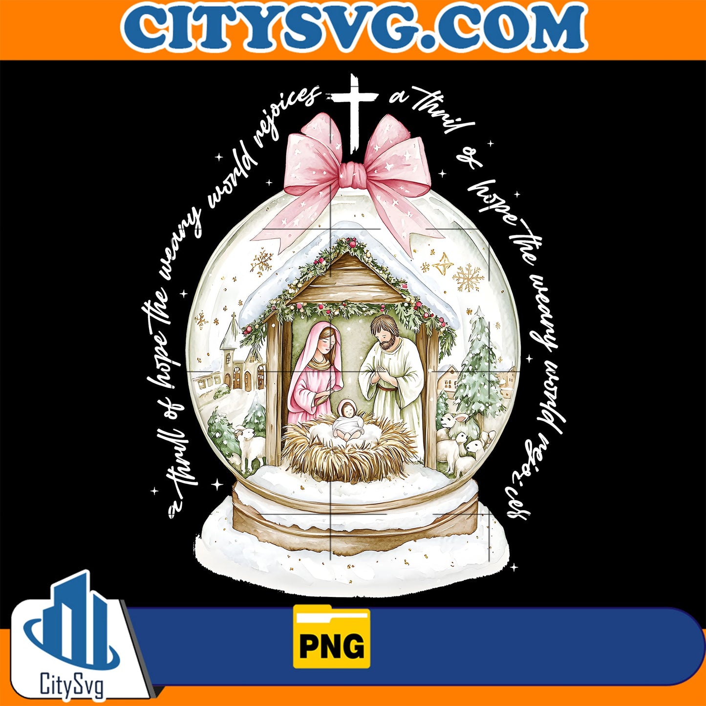 A thrill of hope the weary world rejoices christian christmas Png CitySvg