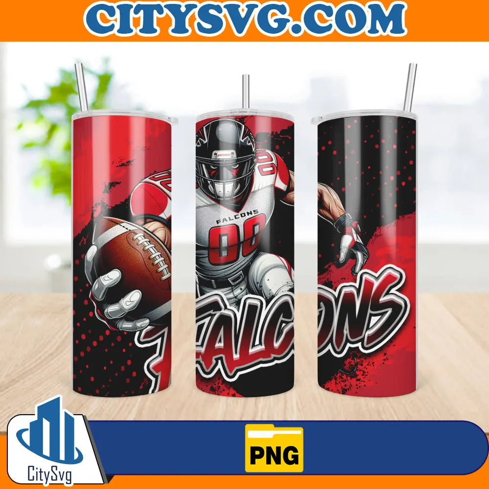 AtlantaFalconsTumblerWrap20ozSkinnySublimationPng