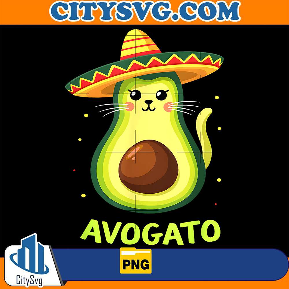 Avogato-Mexican-Cat-Avocado-With-Sombrero-Cinco-De-Mayo-Png