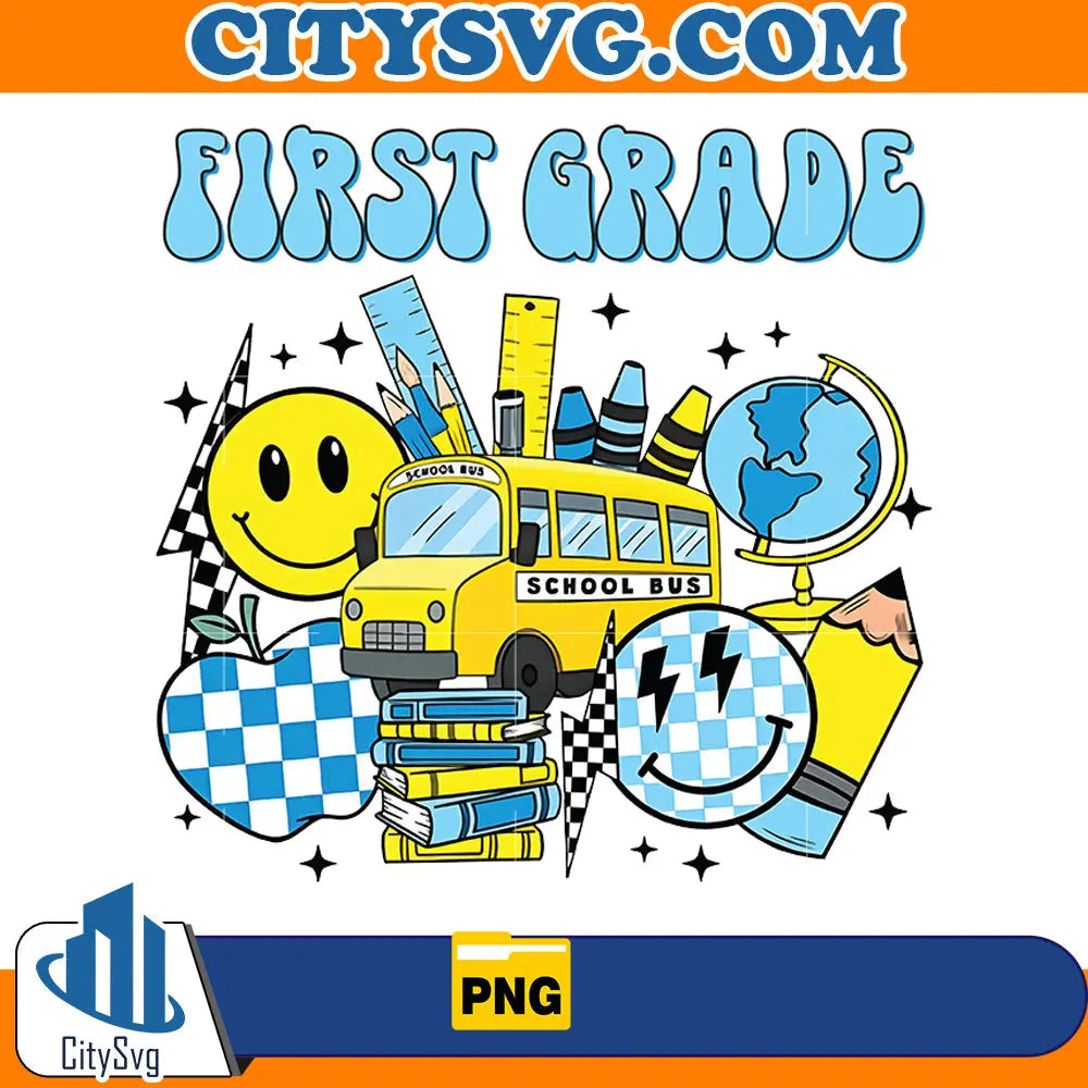 First Grade Png, Back to school Png CitySvg