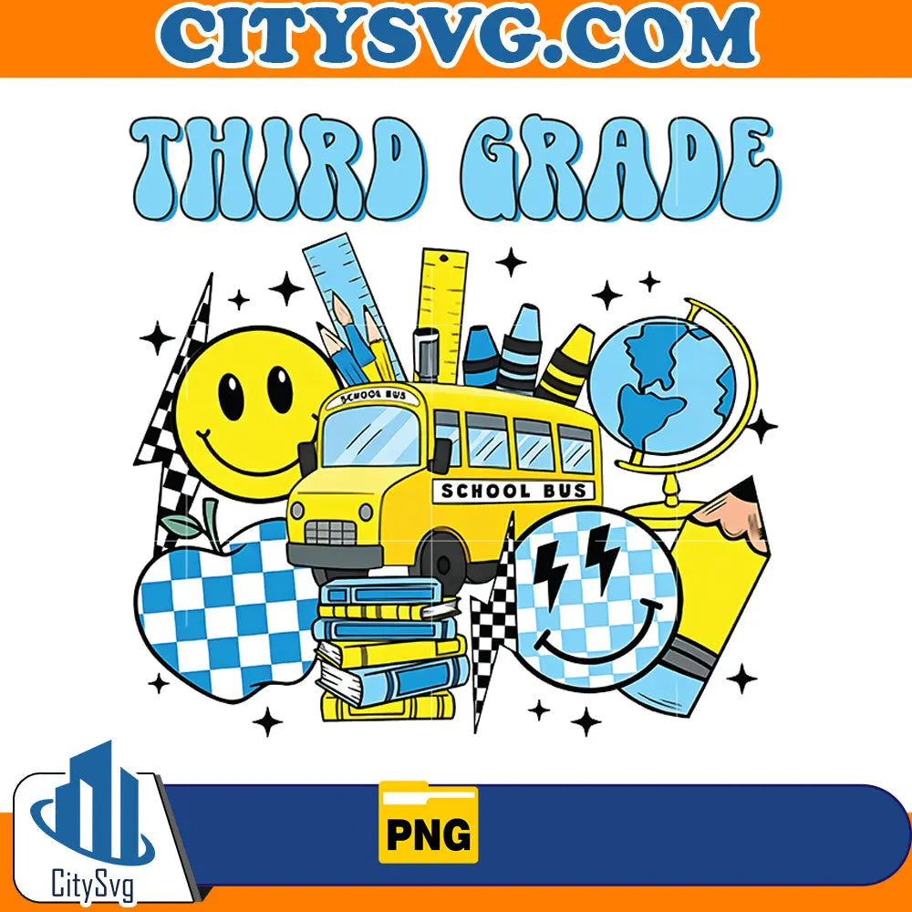 Third Grade Png, Back to school Png CitySvg