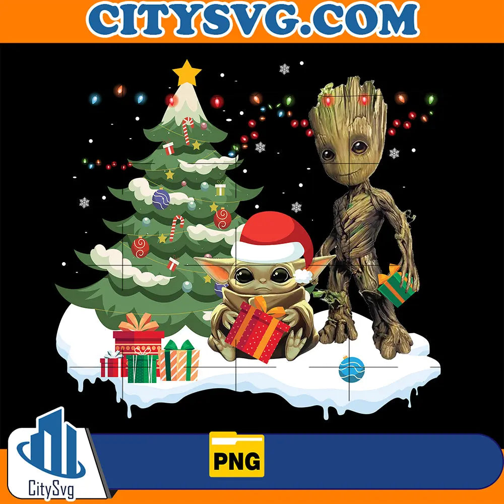 BabyYodaAndGrootChristmasPng