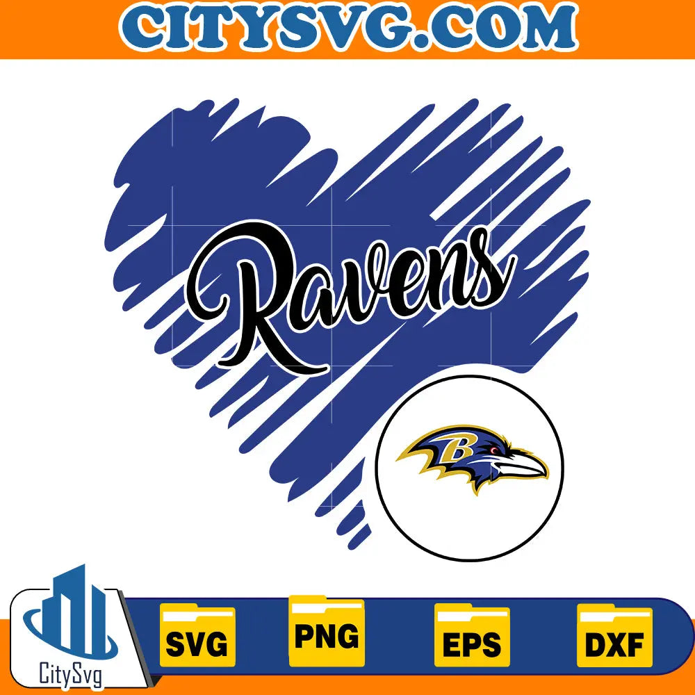 Heart Baltimore Ravens svg CitySvg