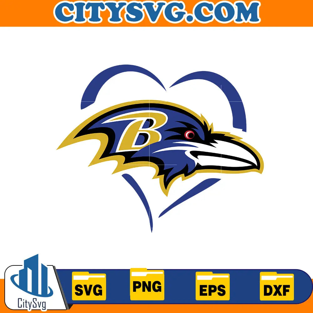 Heart Baltimore Ravens svg CitySvg