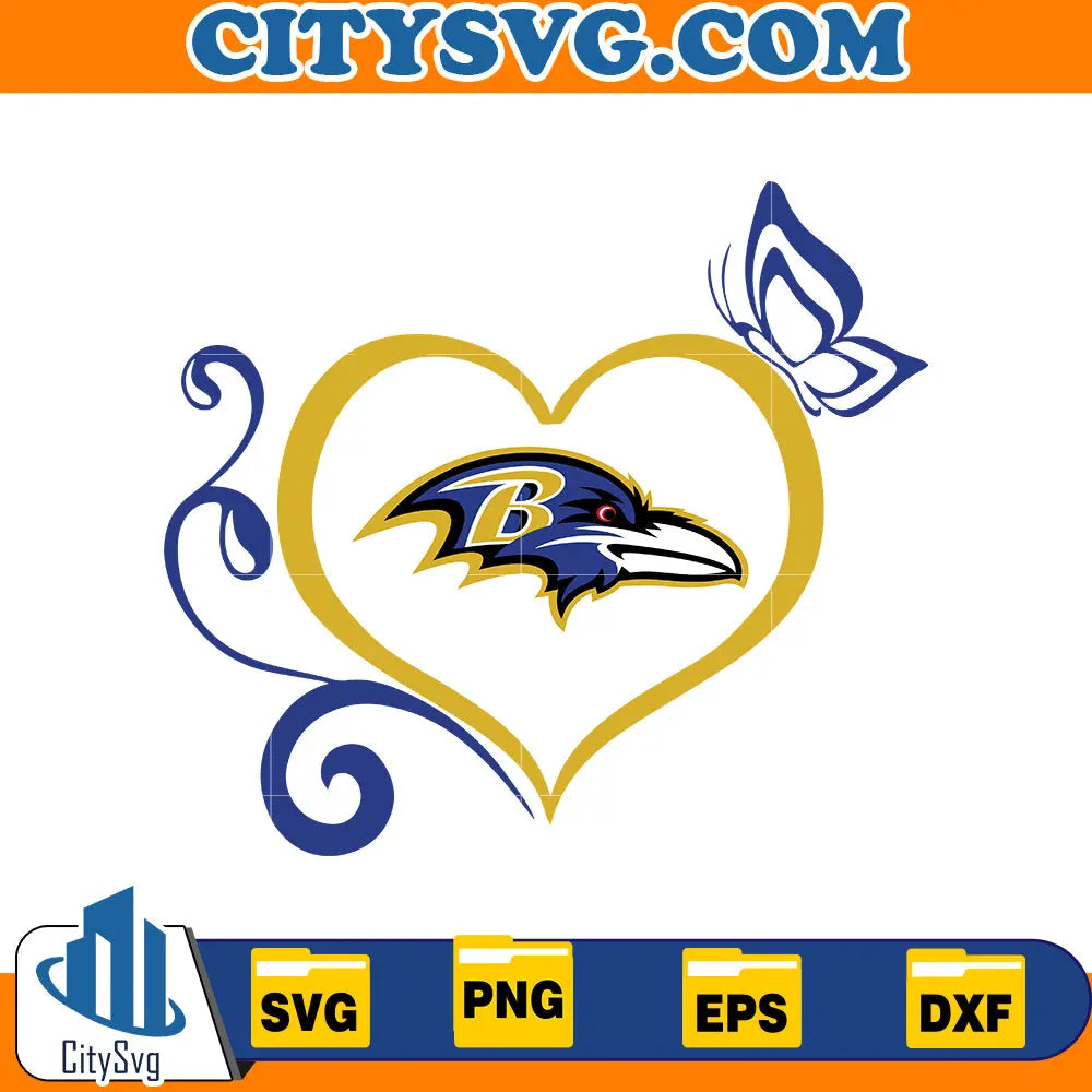 Heart Baltimore Ravens svg CitySvg