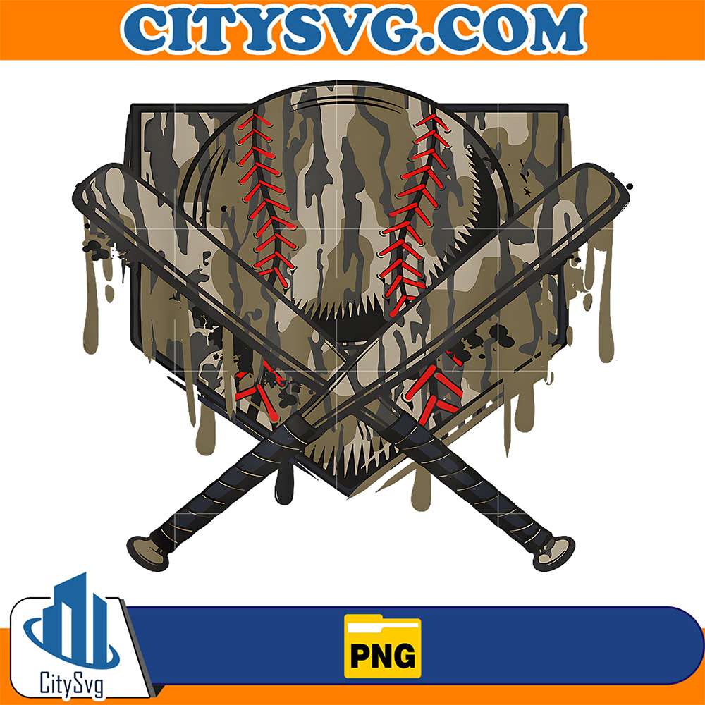 Baseball Drip For Boys Ice Cream Drip Old Camo Baseball Boys Png CitySvg