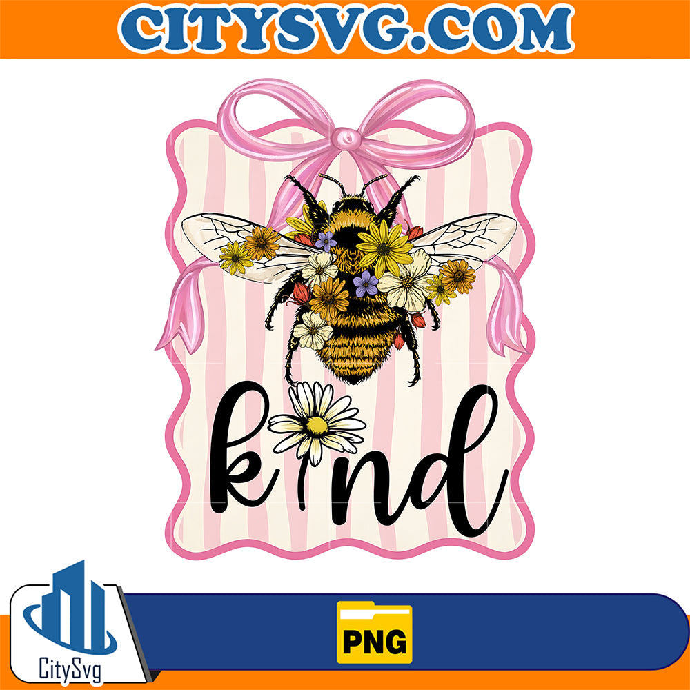 Bee-Kind-Floral-Cute-Bumblebee-Png
