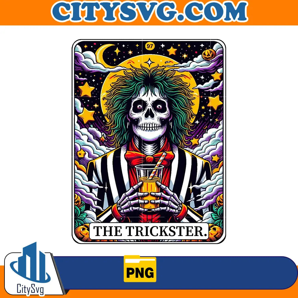 Horror tarot card Beetlejuice The Trickster Png CitySvg
