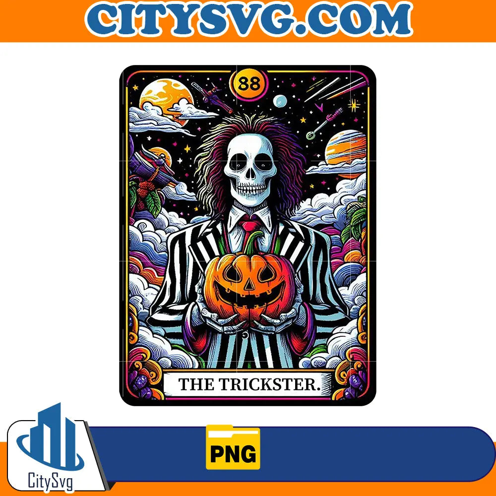 Horror tarot card Beetlejuice The Trickster Png CitySvg