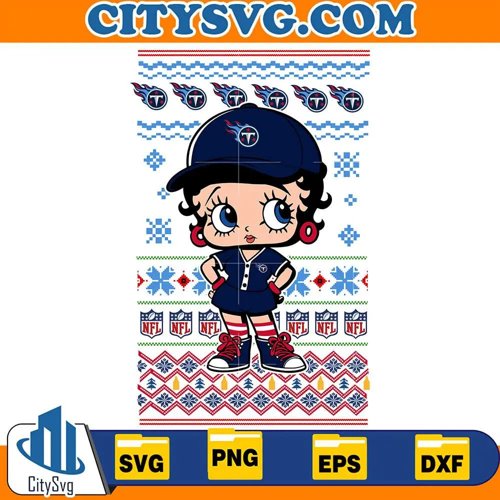 BettyBoopTennesseeTitansNFLUglyChristmasSvg