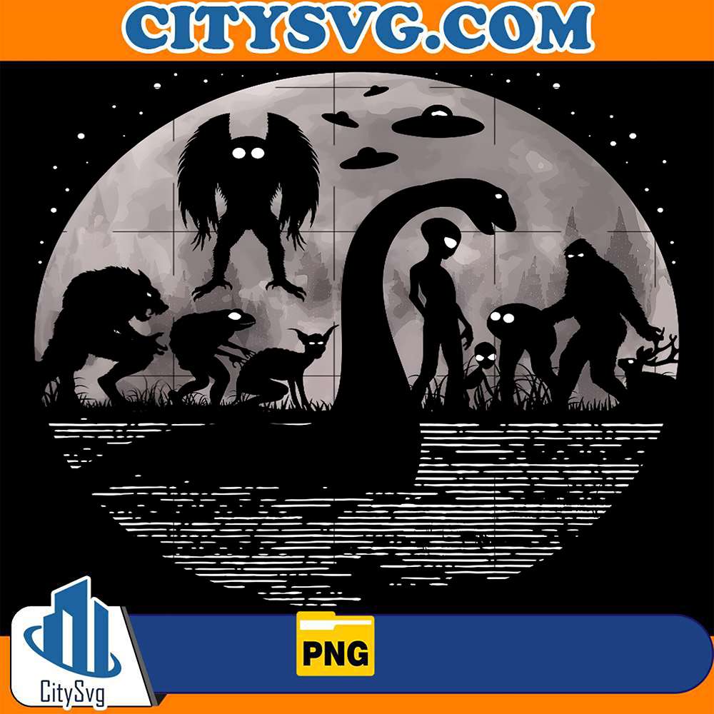 Bigfoot-Loch-Ness-Monster-Mothman-And-Aliens-Png