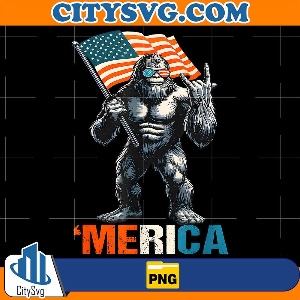 Bigfoot-Merica-Rock-American-Flag-Patriotic-USA-4th-Of-July-Png