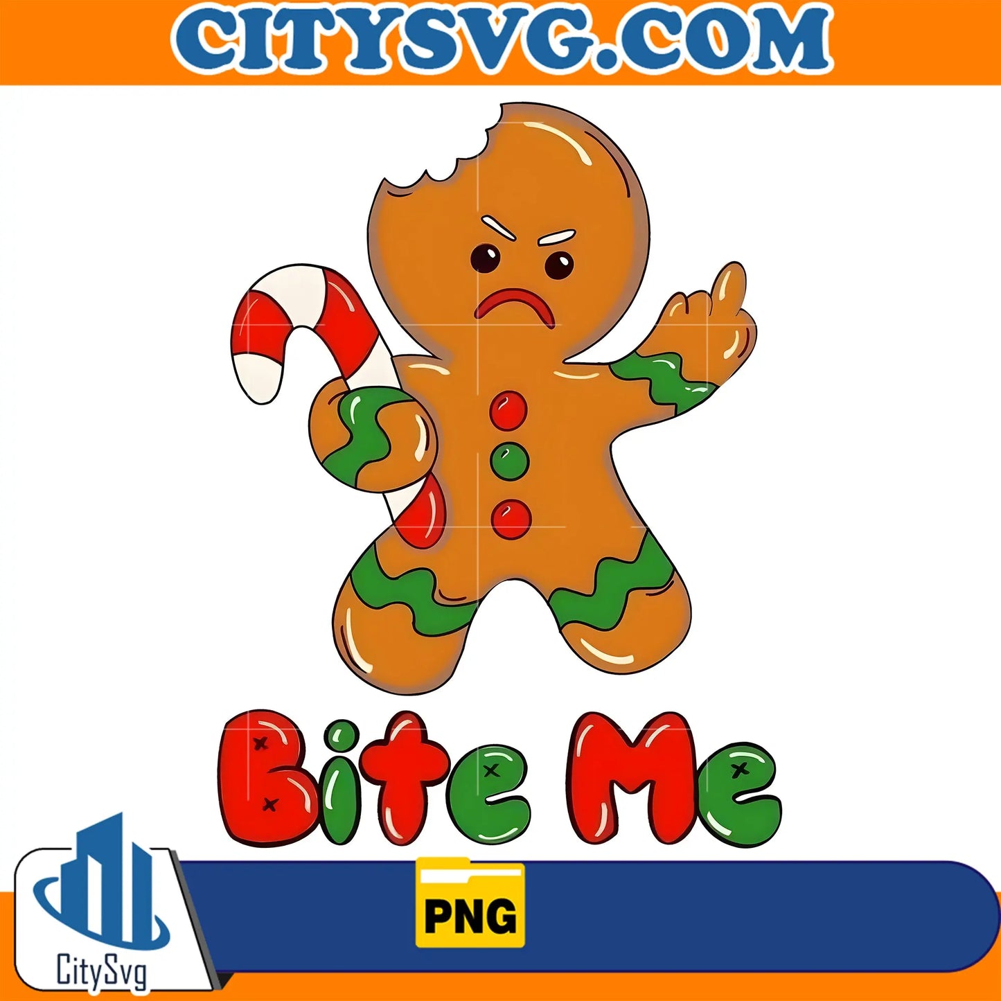 BiteMeGingerbreadChristmasPng