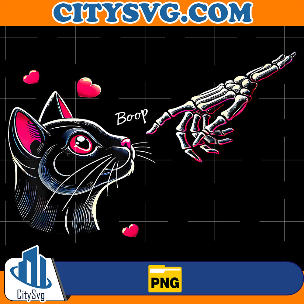 Black-Cat-Skeleton-Hand-Boop-Png-Cute-Spooky-Valentine-Cat-Png