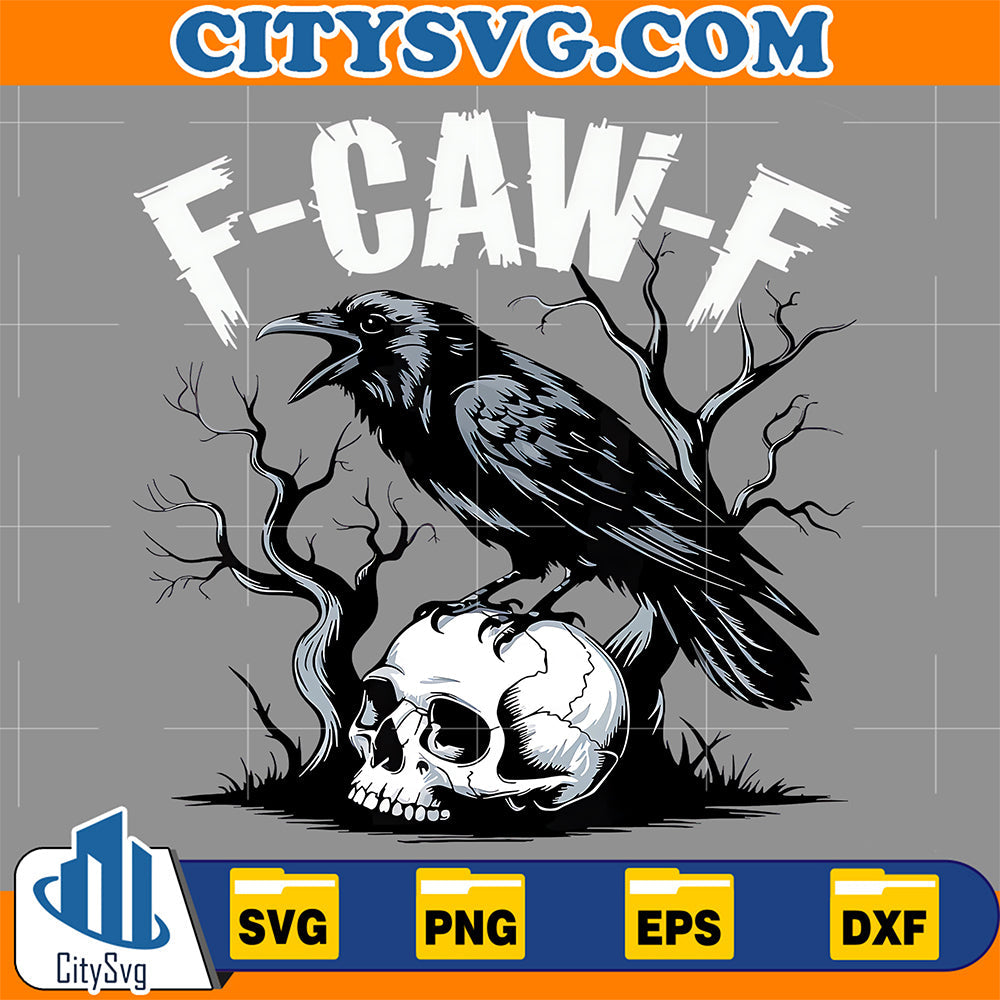 Black-Crow-F-Caw-F-Funny-Black-Bird-Skull-Svg