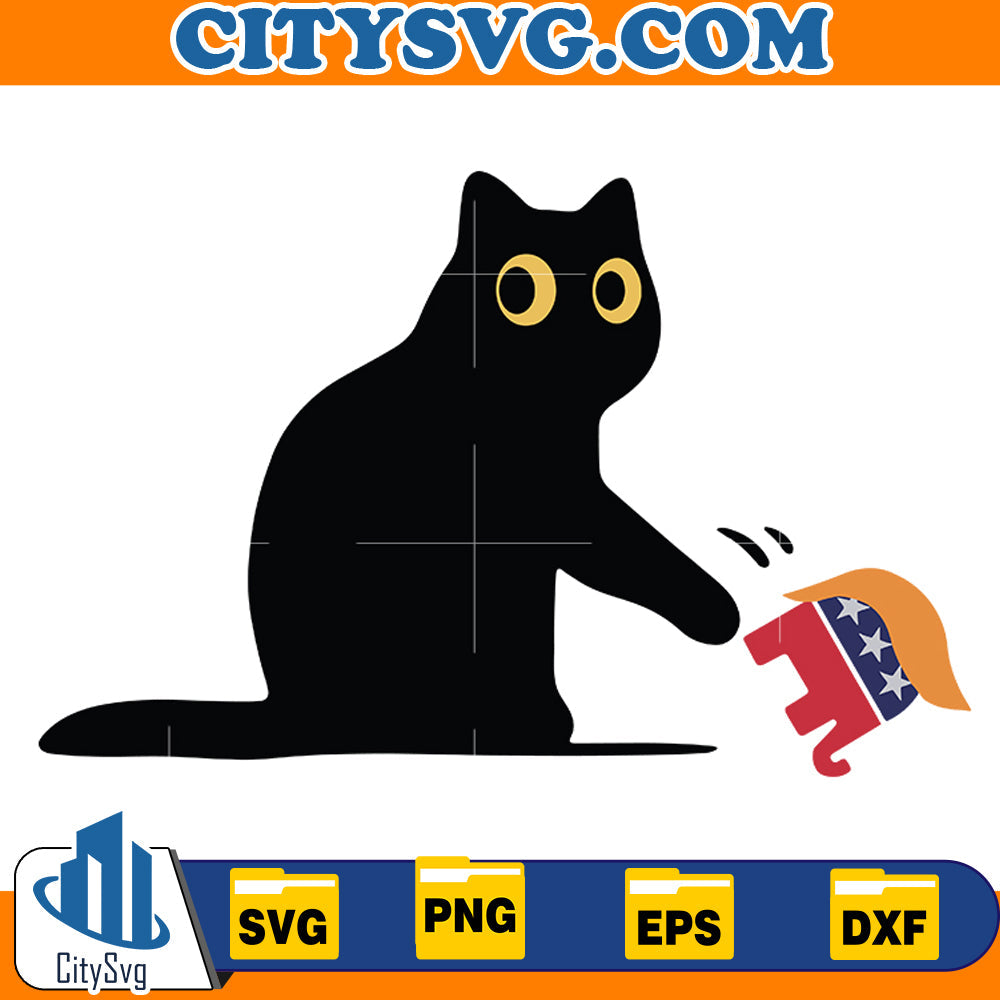 Black Cat Vote Svg CitySvg