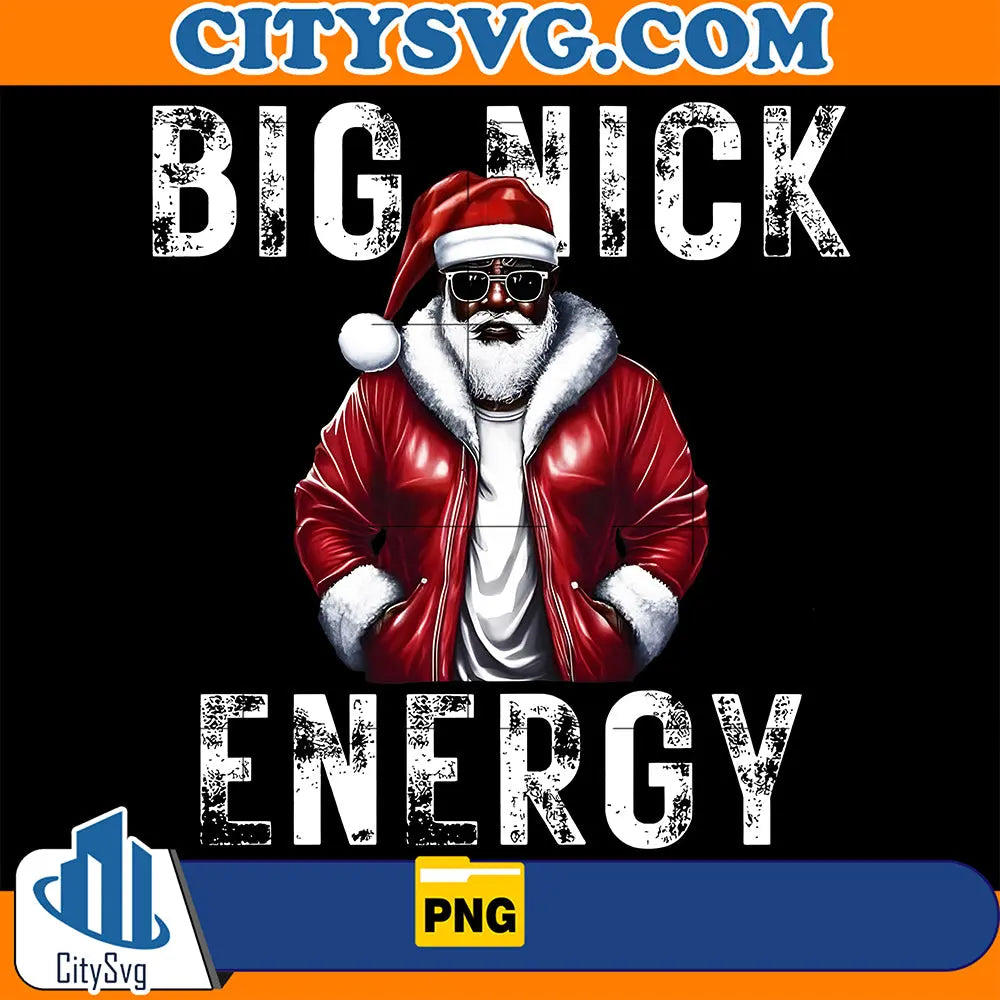 BlackSantaBigNickEnergyChristmasPng
