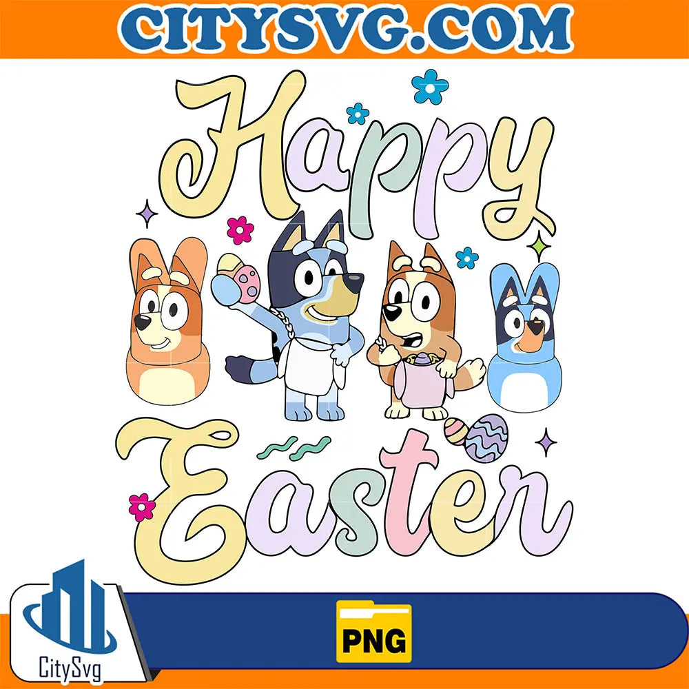 BlueyAndFriendsHappyEasterPng