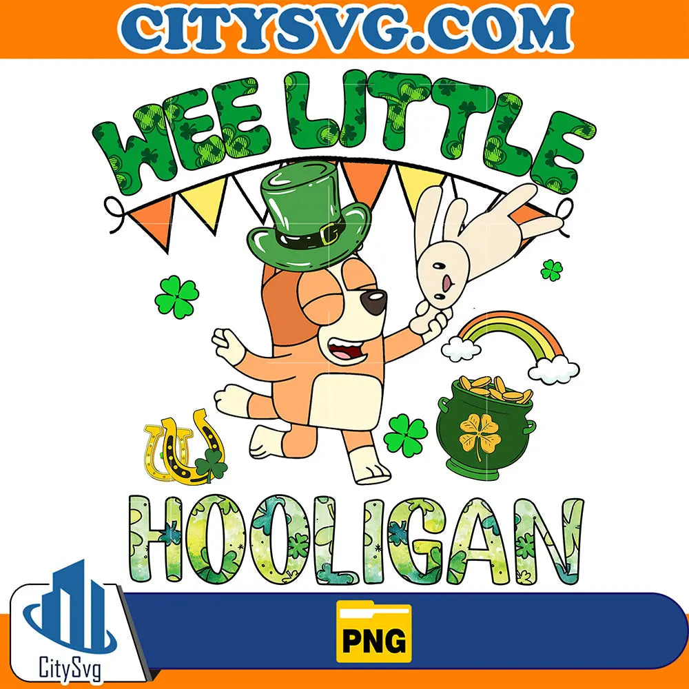 BlueyBingoWeeLittleHooliganStPatricksDayPng